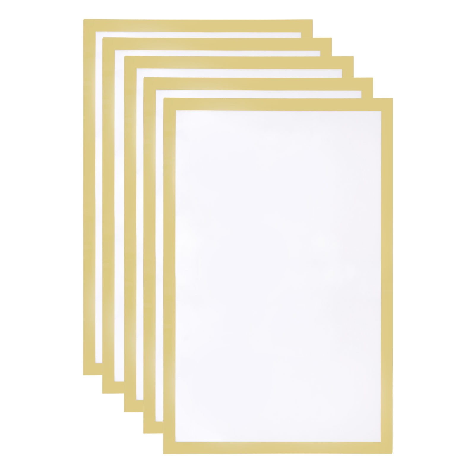 5pcs Self Adhesive Magnetic Wall Sign Holder, 11″x17″ Frame Display,Gold