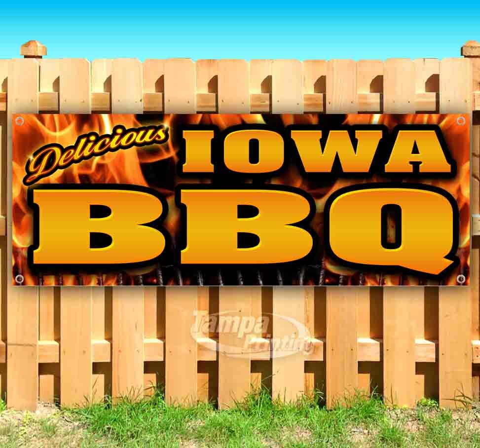 Iowa BBQ Advertising Vinyl Banner Flag Sign Many Sizes Available USA