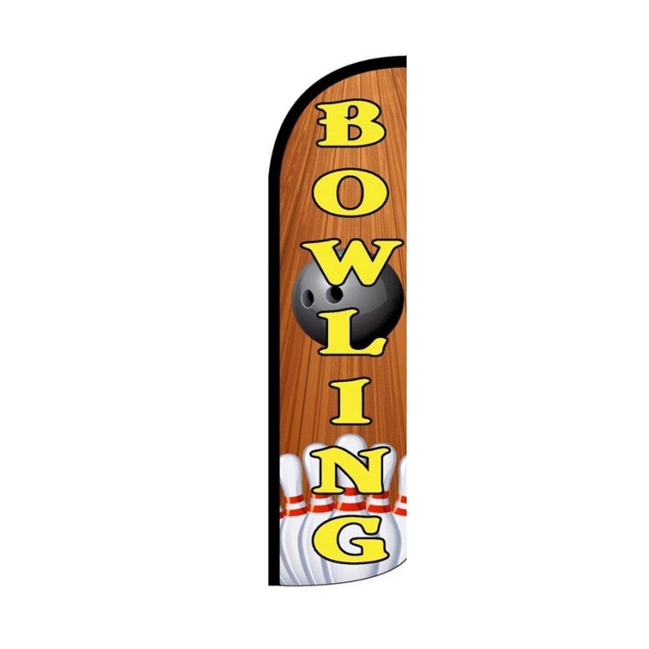 Bowling Swooper Flutter Windless Feather Flag | 3ft W x 11.5ft Tall