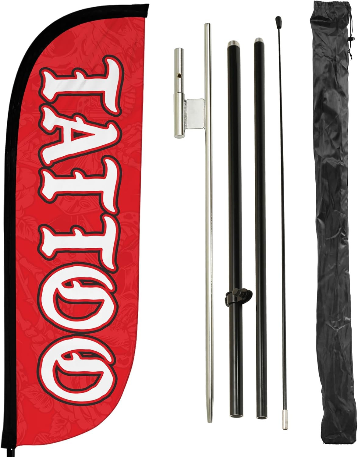 Feather Flag Pole Kit – 7 Feet Tall Advertising Banner with Fiberglass Pole Set