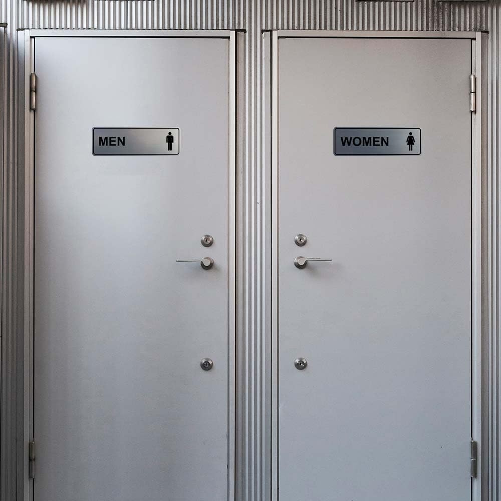 Standard Men Women Restroom Sign – Brushed Gold – Large 1 Set (2 Pcs)