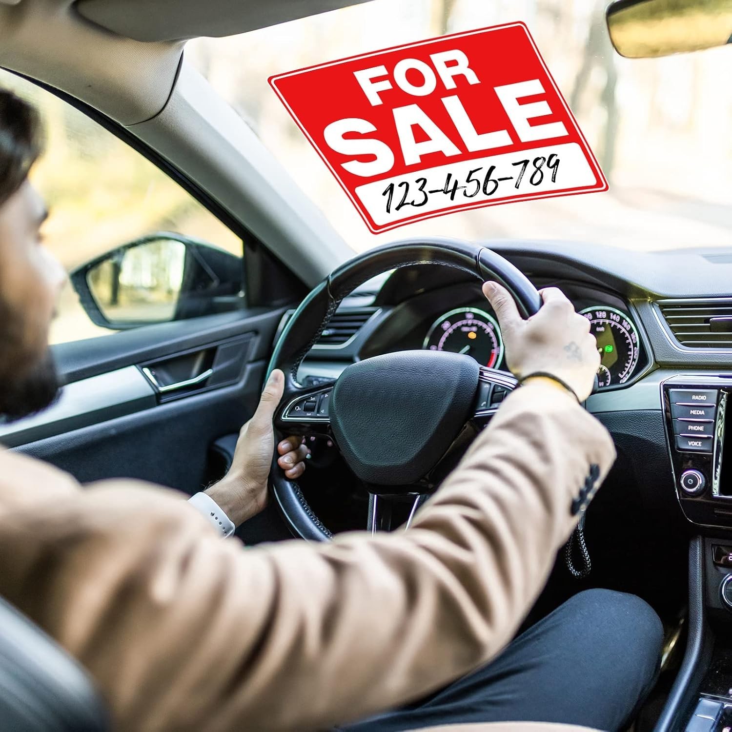 Seajan 25 Pcs for Sale Signs for Car 9 x 12 Inches Auto Sales Signs Vehicle, Hou