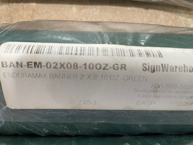 EnduraMax Blank (Green or Blue) Banner with Grommets, Heat fused seams 10-13 oz