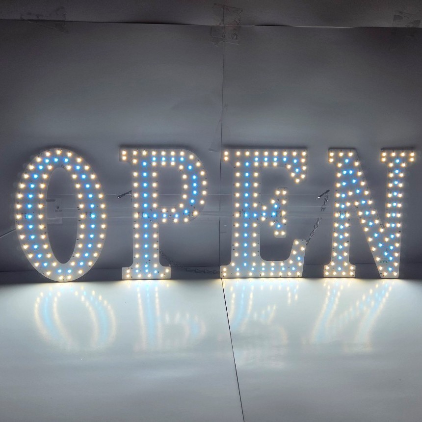 EPL Signs OPEN Blue LED Sign Business 10″x30″ Remote 3G Sparkling Mode