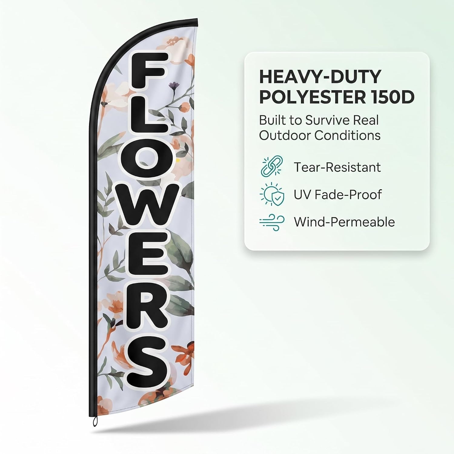 12ft Flower Feather Flag Swooper Banner Outdoor Business Advertising Sign No Pol