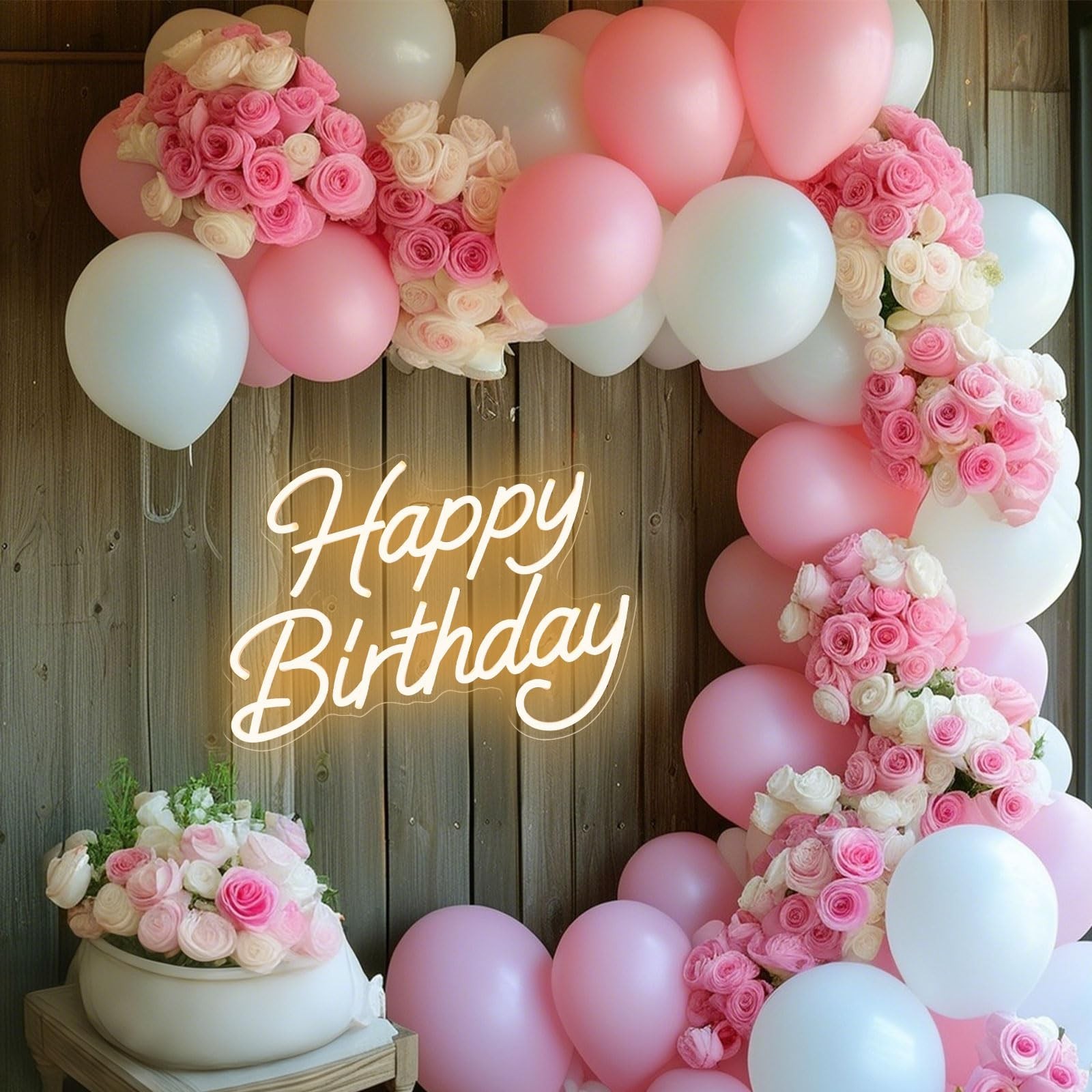 Happy Birthday Neon Sign for Wall Decor, LED Happy Birthday Light Up Sign | D…