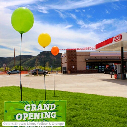 Permanent Outdoor Reusable Vinyl Balloons – Long Pole Kit With Ground-spike