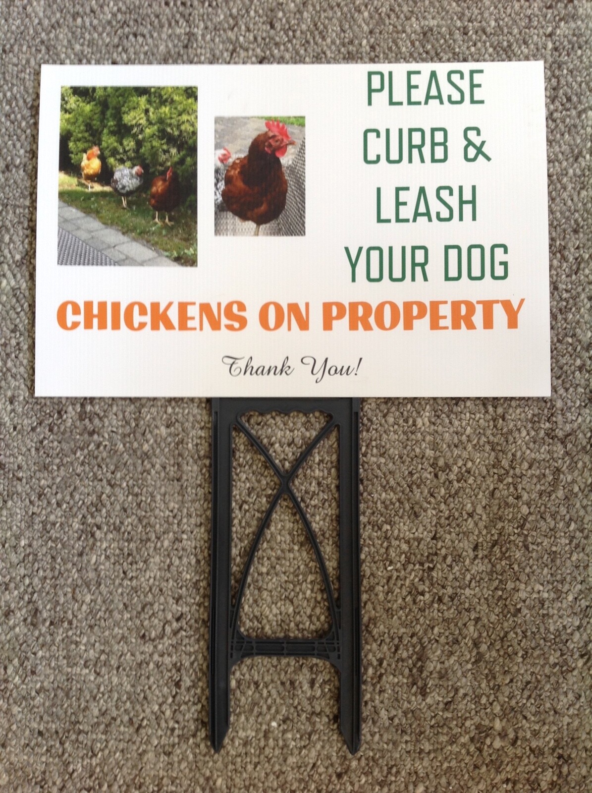 Yard Sign for Chicken Farmers 18×24 Weatherproof Corrugated Plastic