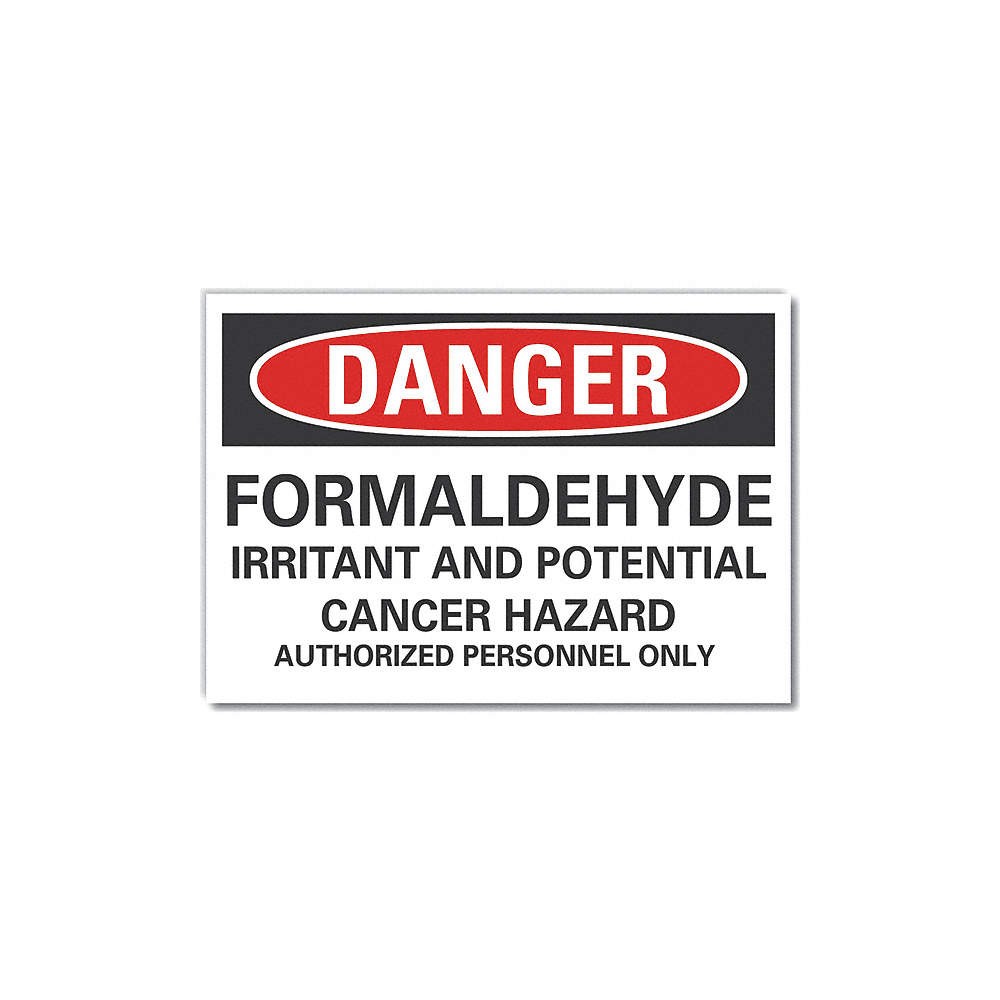 LYLE LCU4-0697-RD_5X3.5 Formaldehyde Danger Rflctv Label,3.5x5in 64PF09