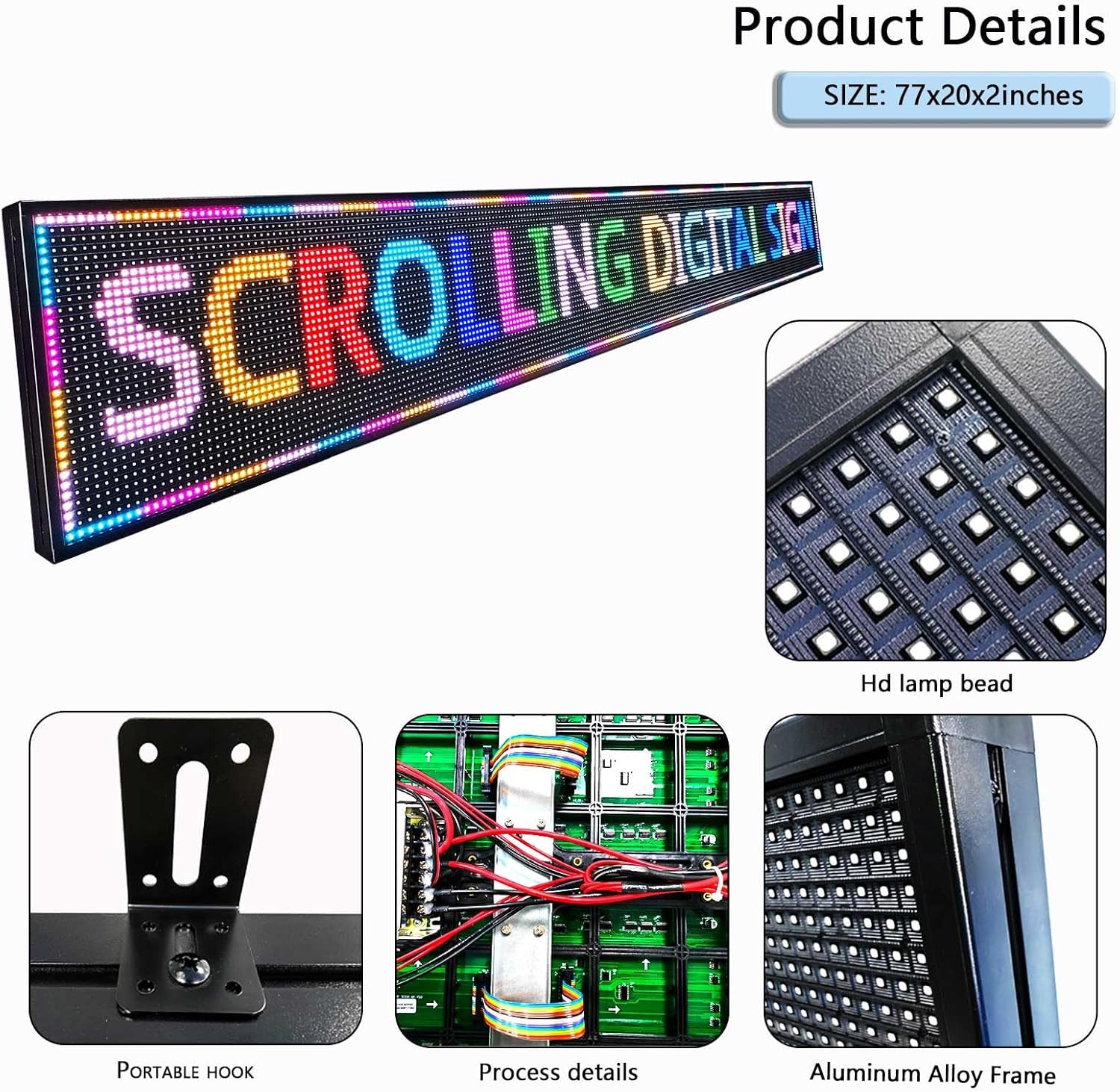 Programmable Scrolling Led Signs, Digital Display Screen Outdoor Waterproof, Ope