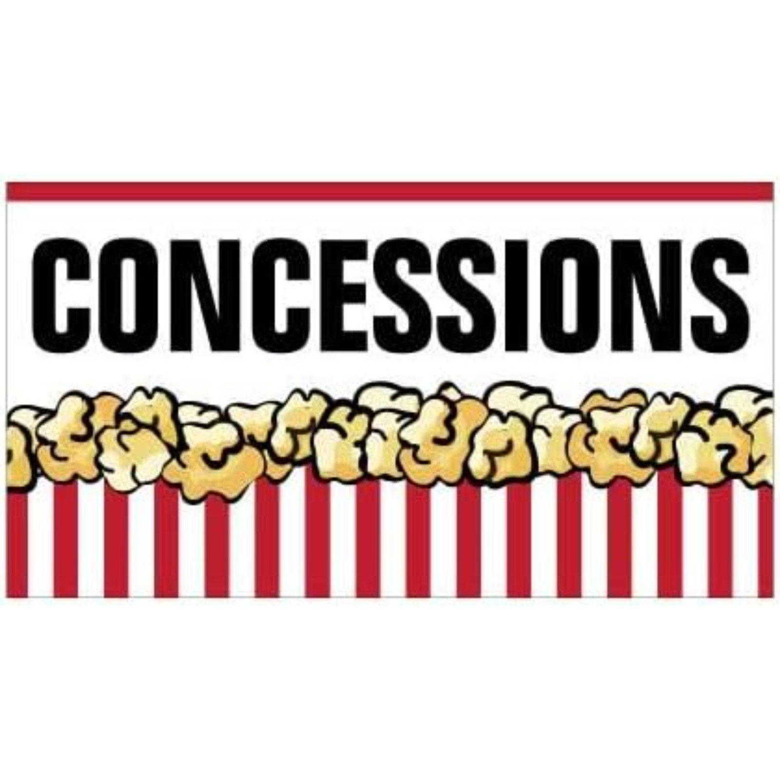 Waterproof vinyl concession sign, durable, 3ft height for food stalls