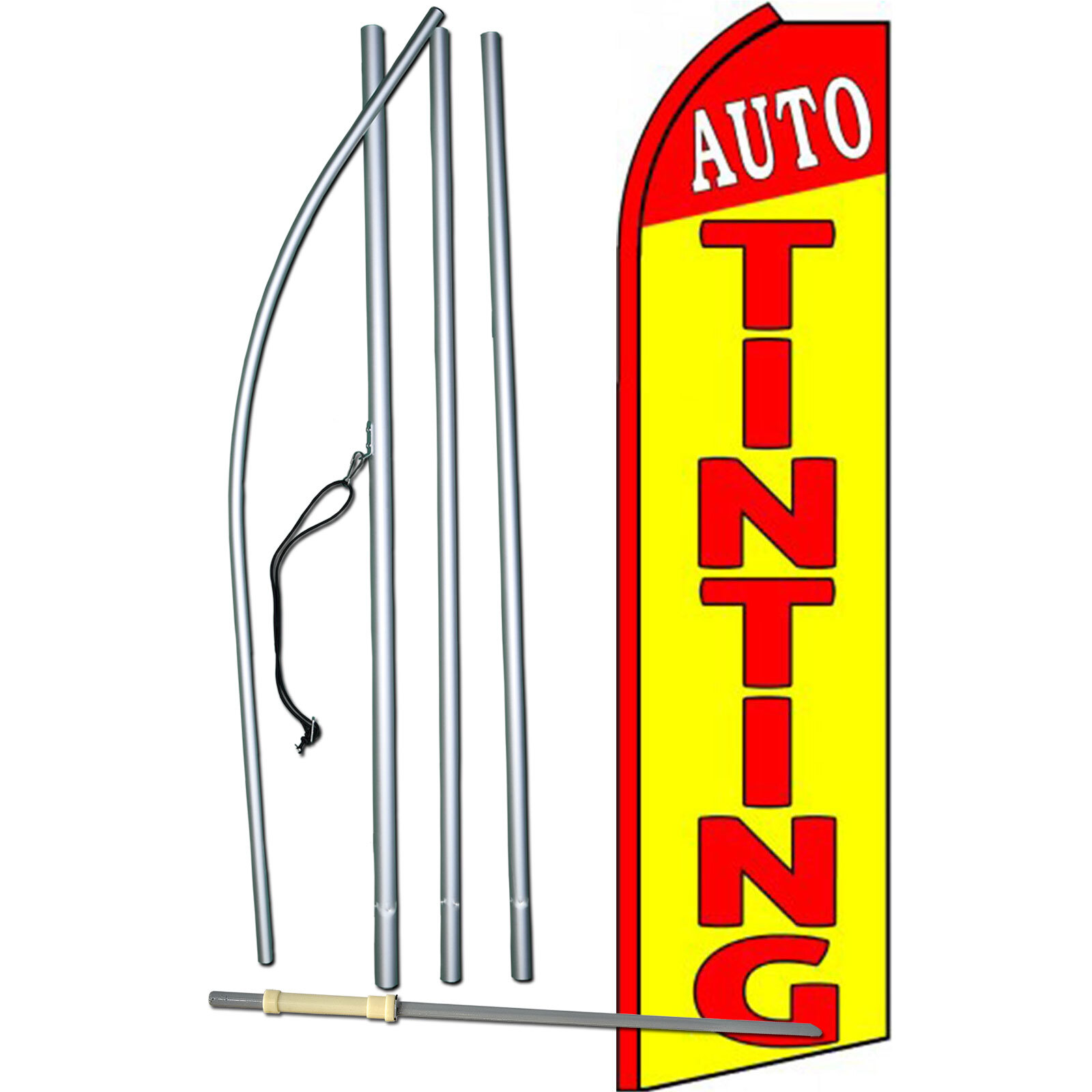 Auto Tinting Flag with Flag Pole and Spike