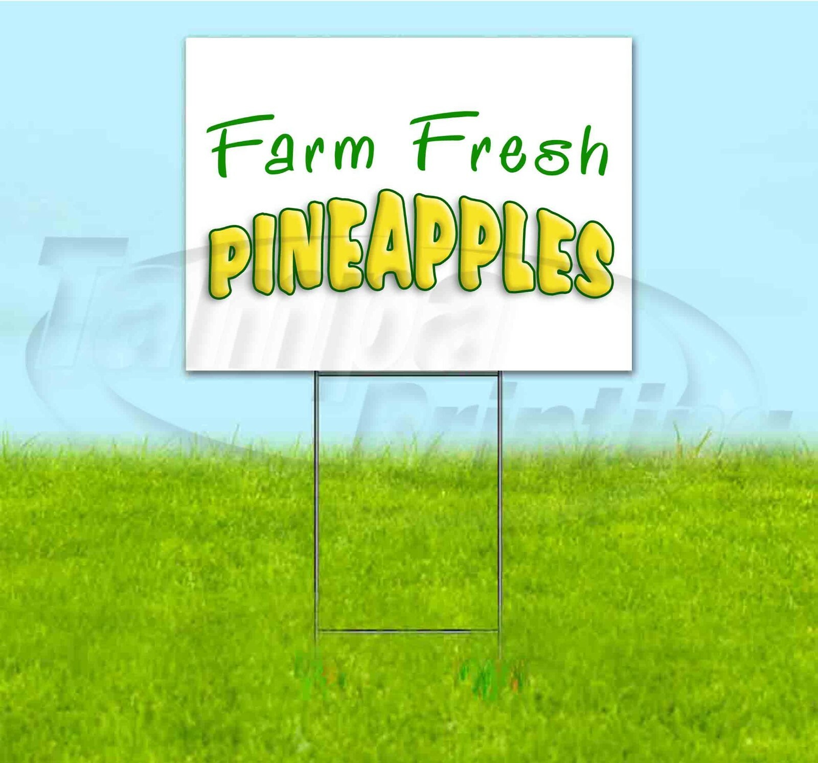 FARM FRESH PINEAPPLES 18×24 Yard Sign Corrugated Plastic Bandit Lawn USA PRODUCE