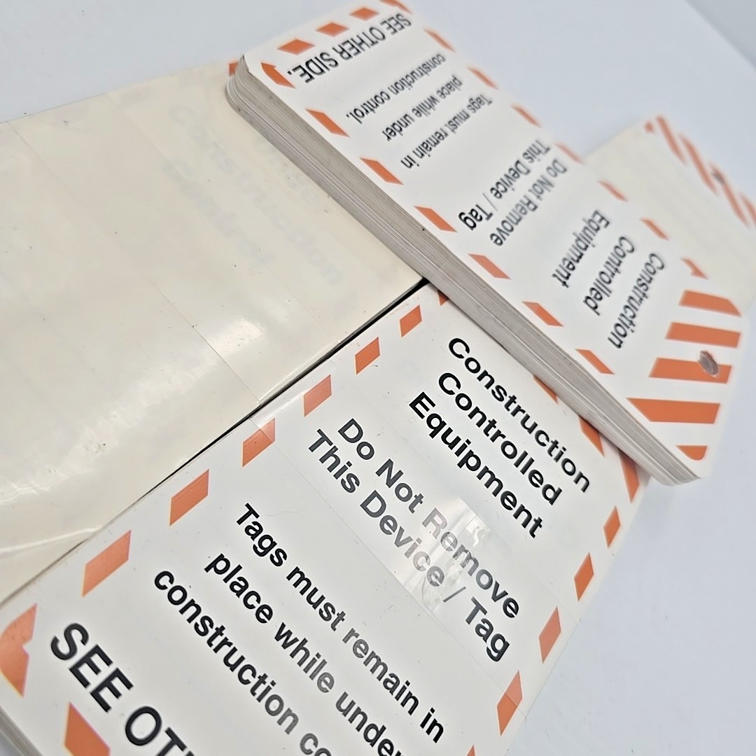 Construction Controlled Equipment Hang Tags 100 tags