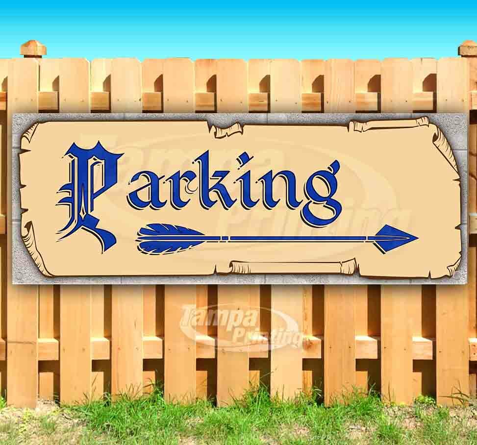 PARKING RIGHT ARROW Advertising Vinyl Banner Flag Sign Many Sizes MEDIEVAL