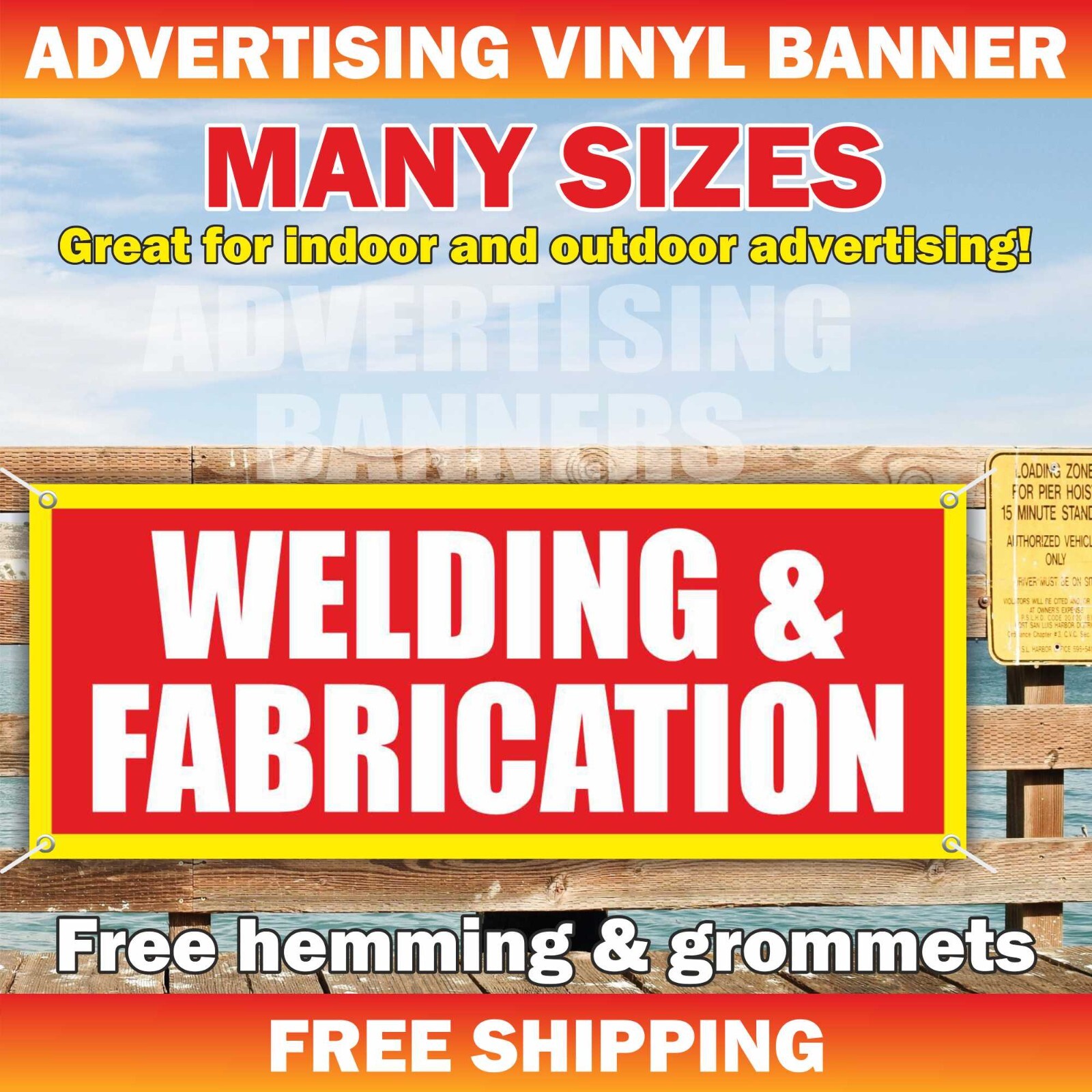 WELDER & FABRICATOR Advertising Banner Vinyl Mesh Sign Auto Body Shop Repairs
