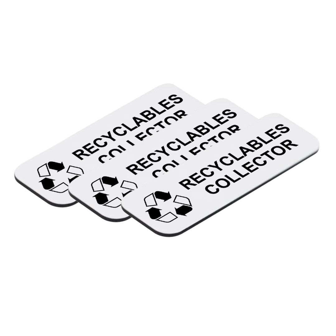 Recyclables Collector 1″ x 3″ Name Tag/Badge, (3 Pack)
