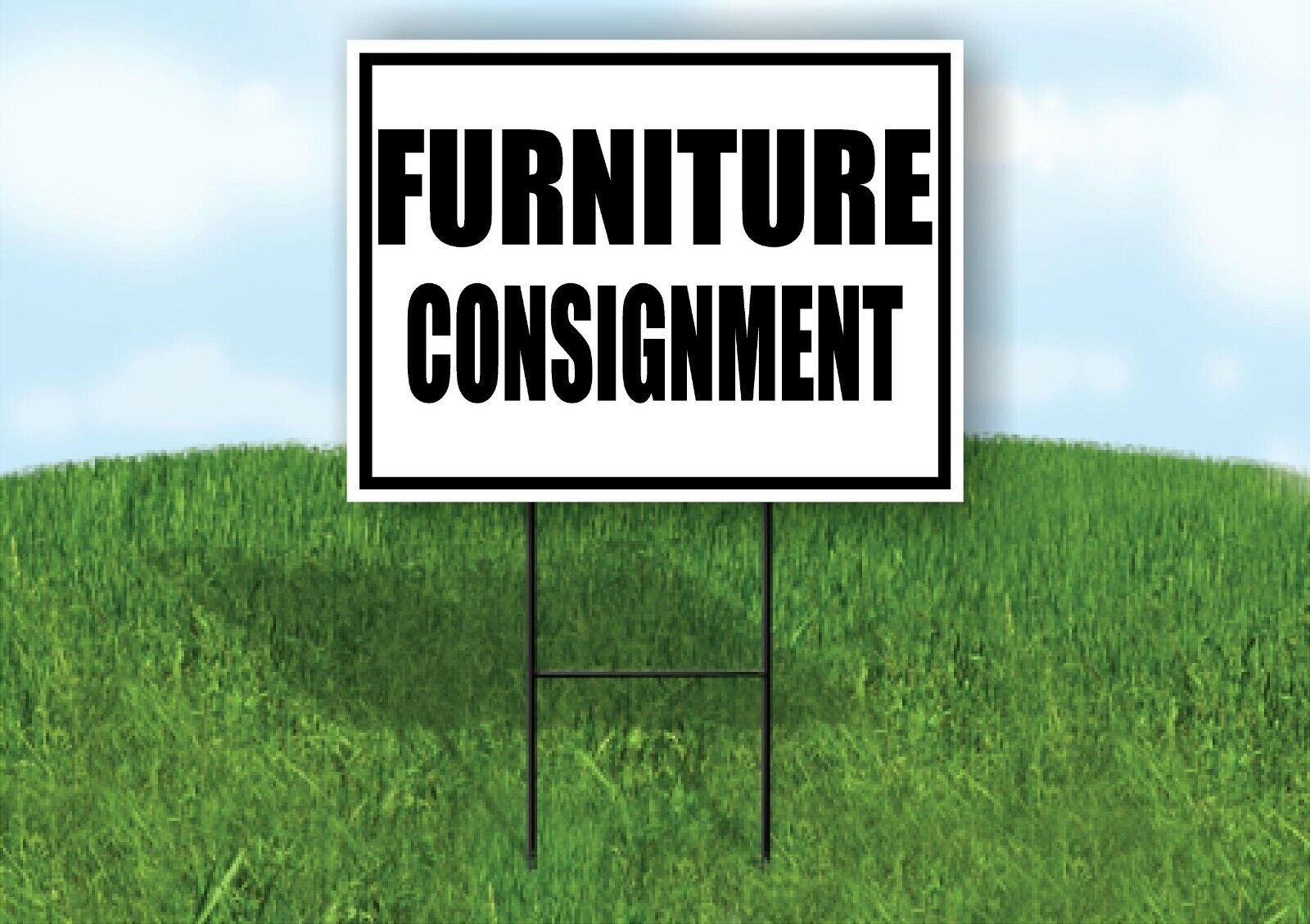 FURNITURE CONSIGNMENT BLACK BORDER Yard Sign Road with Stand LAWN SIGN