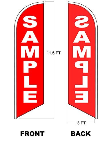 4 Less Co BEAUTY BARBER SHOP – Windless Swooper Flag Feather Banner Sign 3×11.5