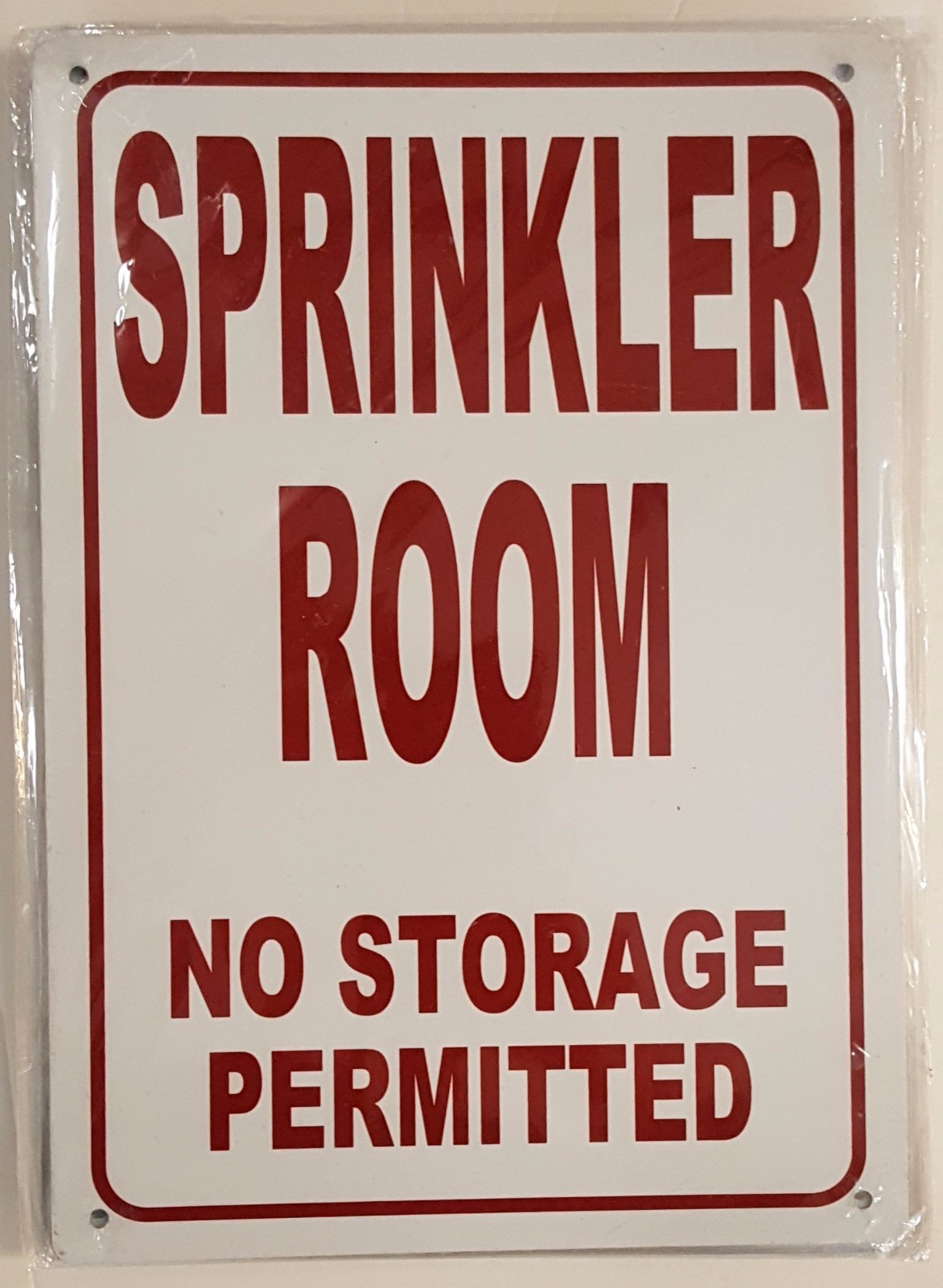 SPRINKLER ROOM SIGN- (ALUMINUM 7X10)-White -REF24-1027