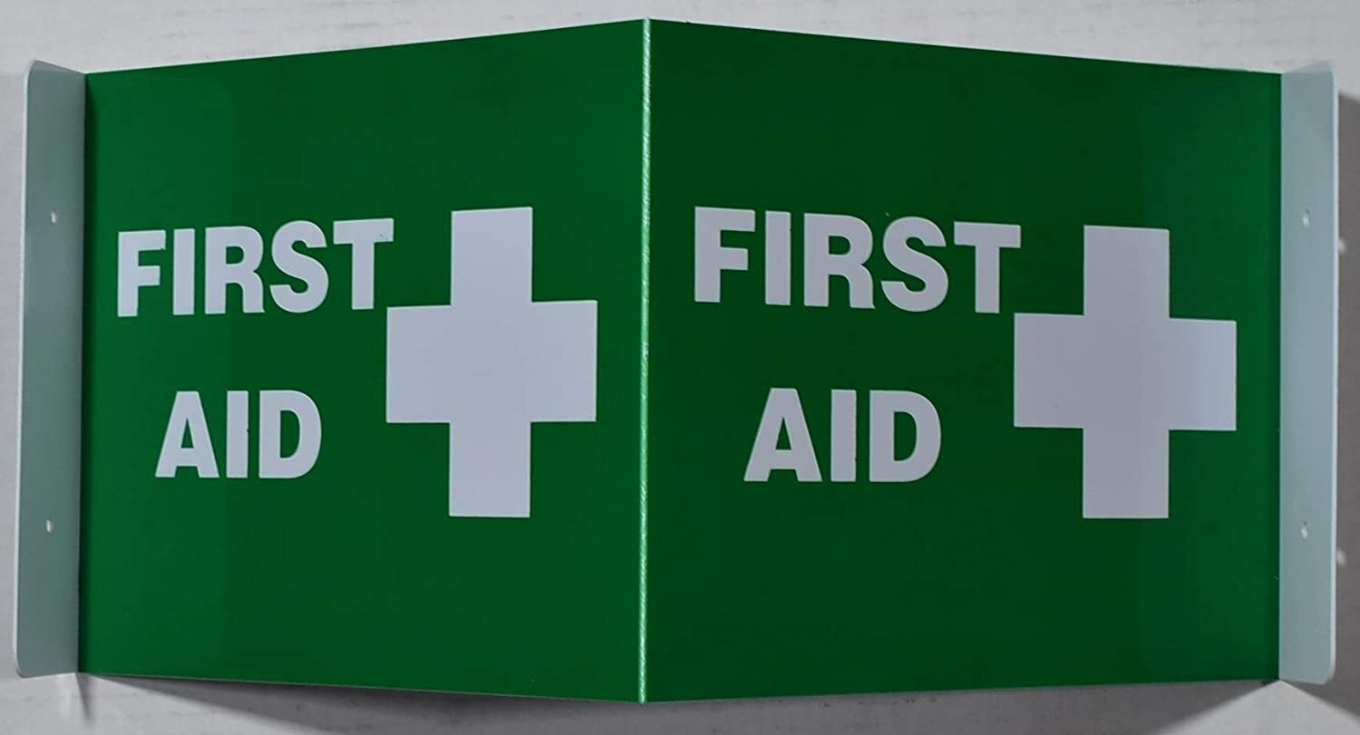 First Aid 3D Projection Sign/First Aid Hallway Sign(Green,7×9)..- -REF24-1027