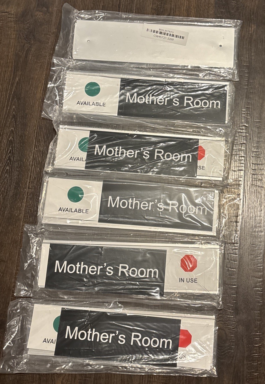 (6) Mother’s Room Sliding Door Sign/ Available/In Use-Silver