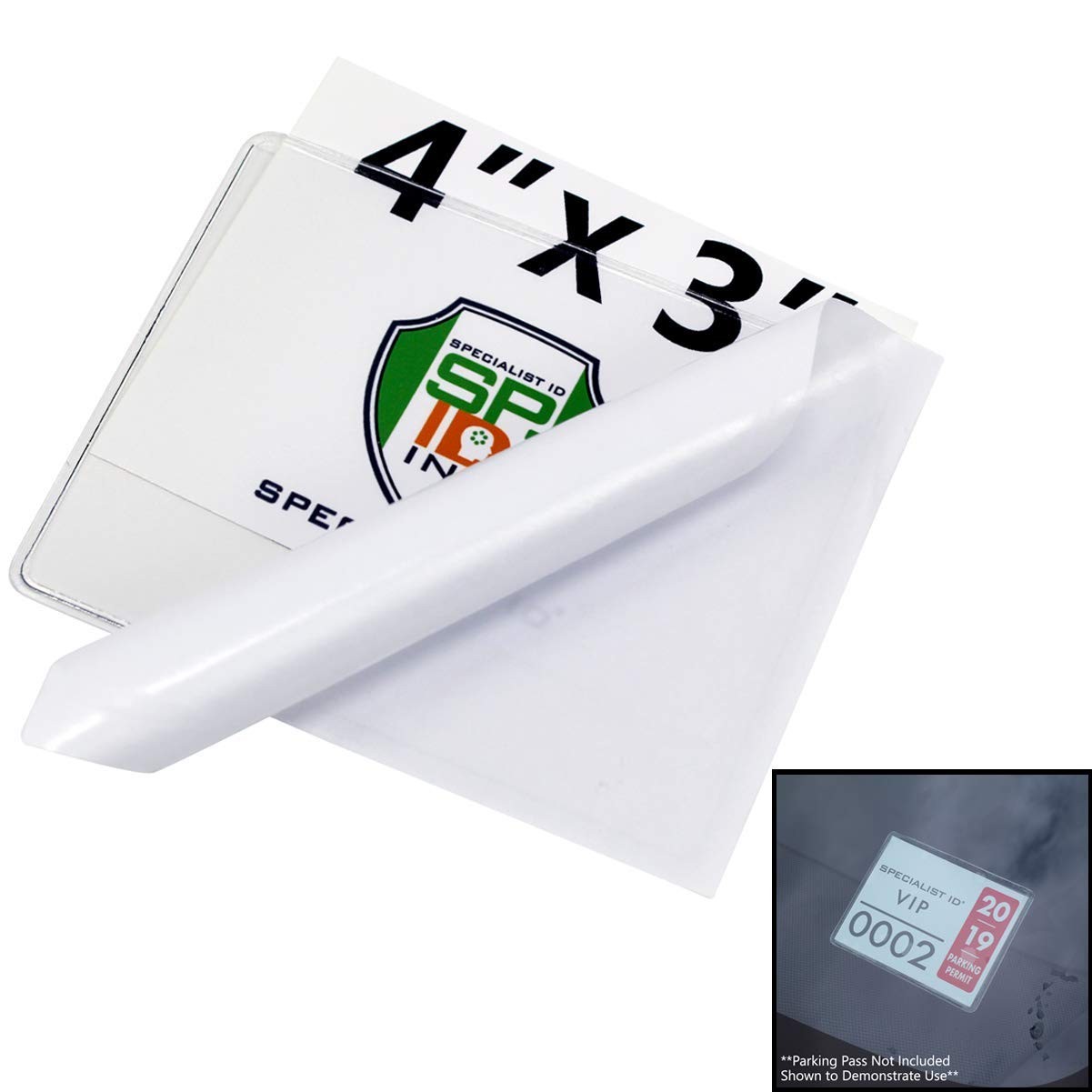 2 Pack – Parking Permit Holder for Car Windshield – Clear 2 Pack,
