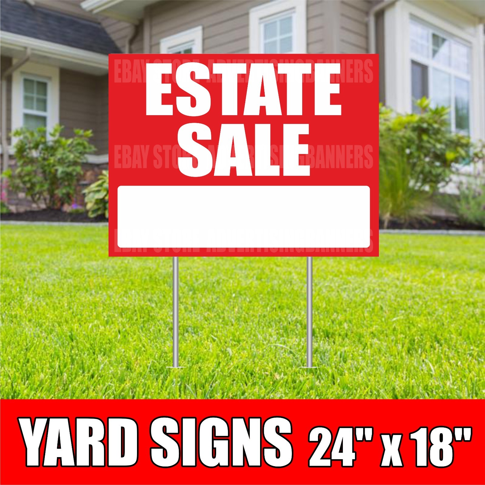 ESTATE SALE Yard Sign with H-Stakes Lawn Sign office space home garage realtor