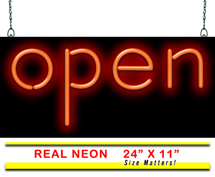 Nostalgic Open Neon Sign Jantec 24″ x 11″ Store Vintage Salon Spa Nails