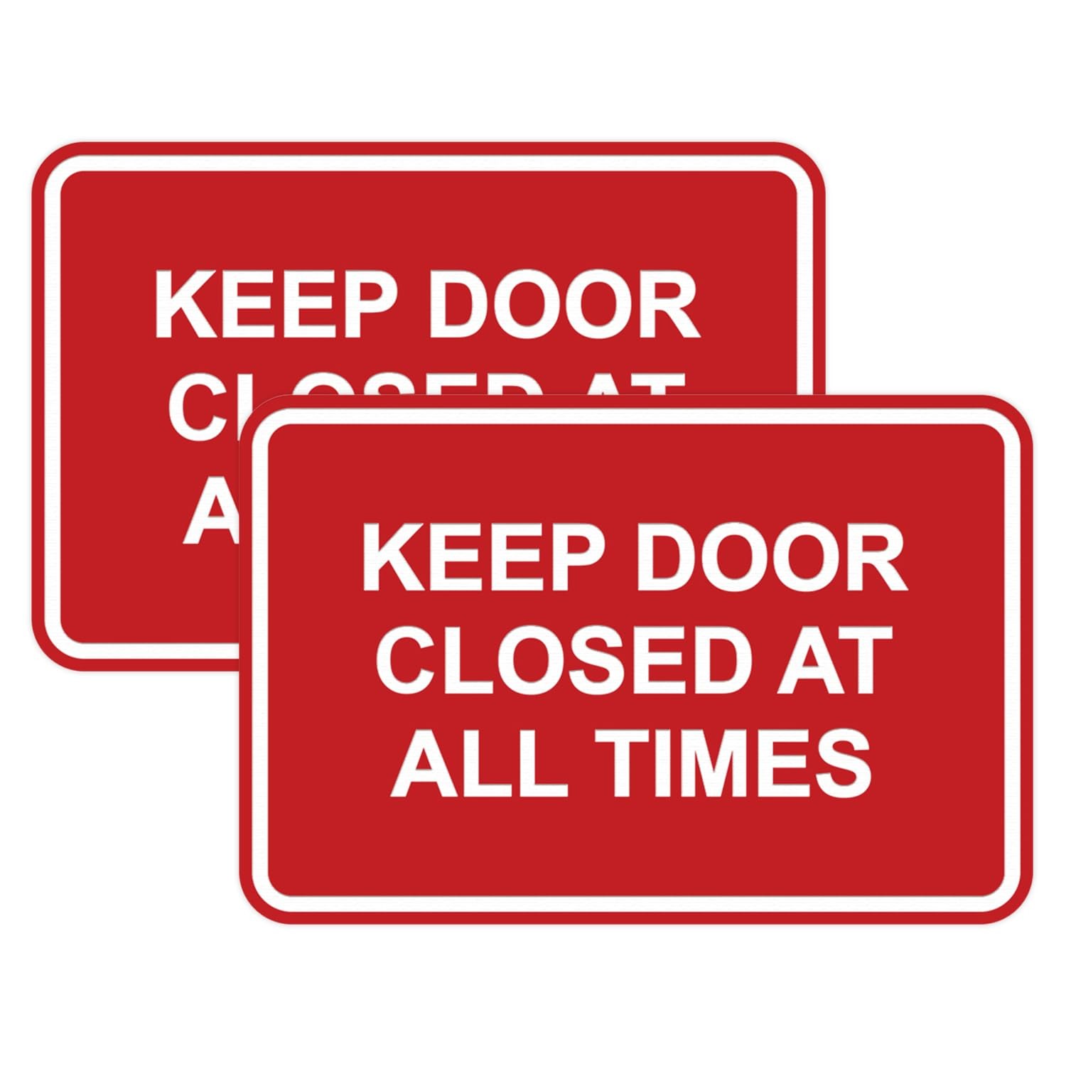 2 Pack Small Red Classic Framed Keep Door Closed At All Times Sign