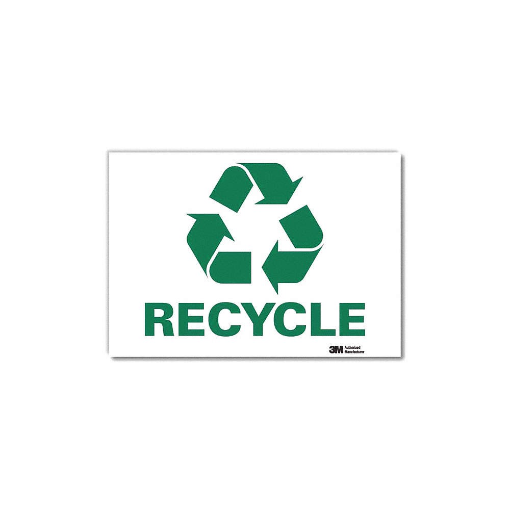 LYLE U1-1028-RD_7X5 Recycling Sign,5x7in,Reflective Sheeting 24WU45