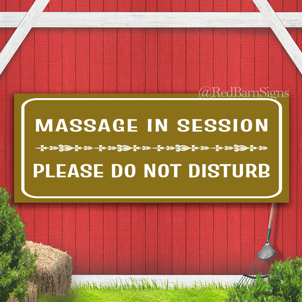 Massage In Session Please Do Not Disturb Indoor Outdoor Banner Sign with grommet
