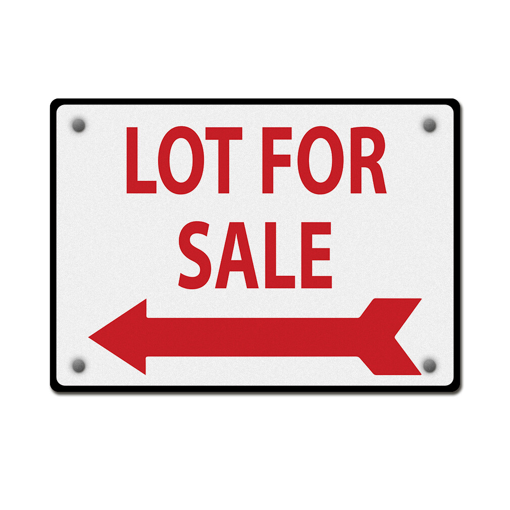 Horizontal Metal Sign Lot for Sale to The Left Weatherproof Street Signage