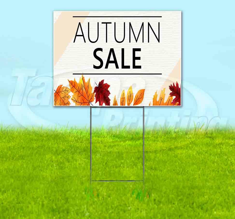 AUTUMN SALE Yard Sign Corrugated Plastic Bandit Lawn Decoration USA