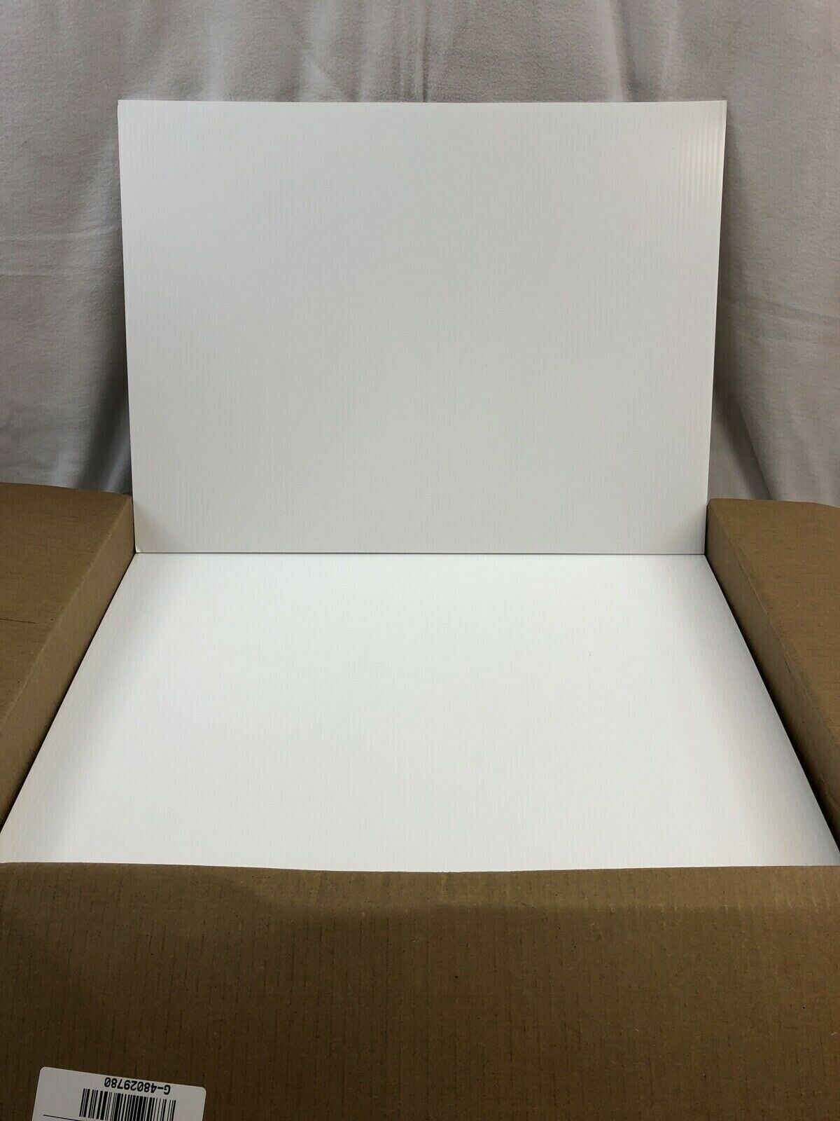 100 Blank Signs 24″ x 18″ x4 mm White corrugated plastic, bundles of 100 pieces