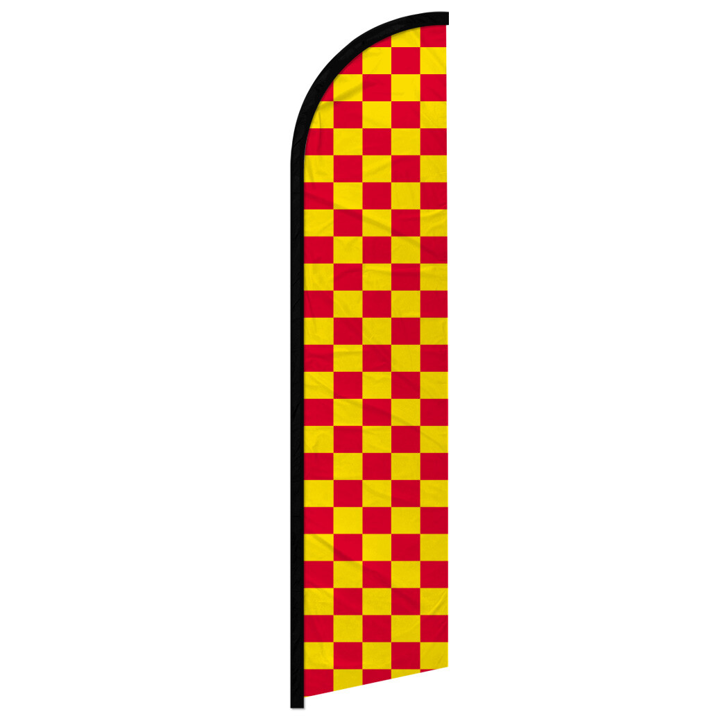 Red & Yellow Checkered Windless Advertising Swooper Flag Racing Flag