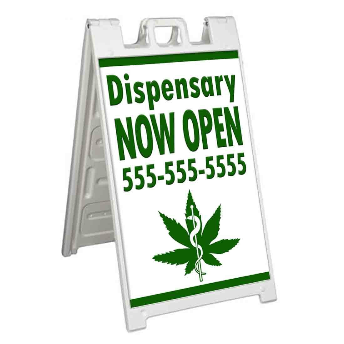 DISPENSARY NOW OPEN Signicade 24×36 Aframe Sidewalk Sign Banner Decal