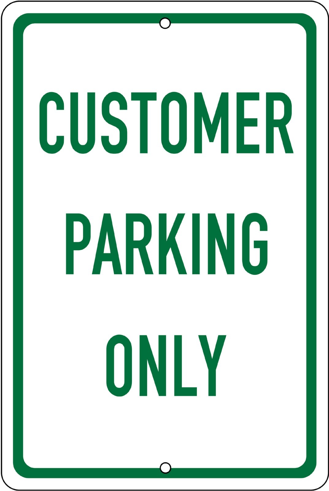 Customer Parking Only in Green/White UV Protected 8″x12″ Aluminum Sign