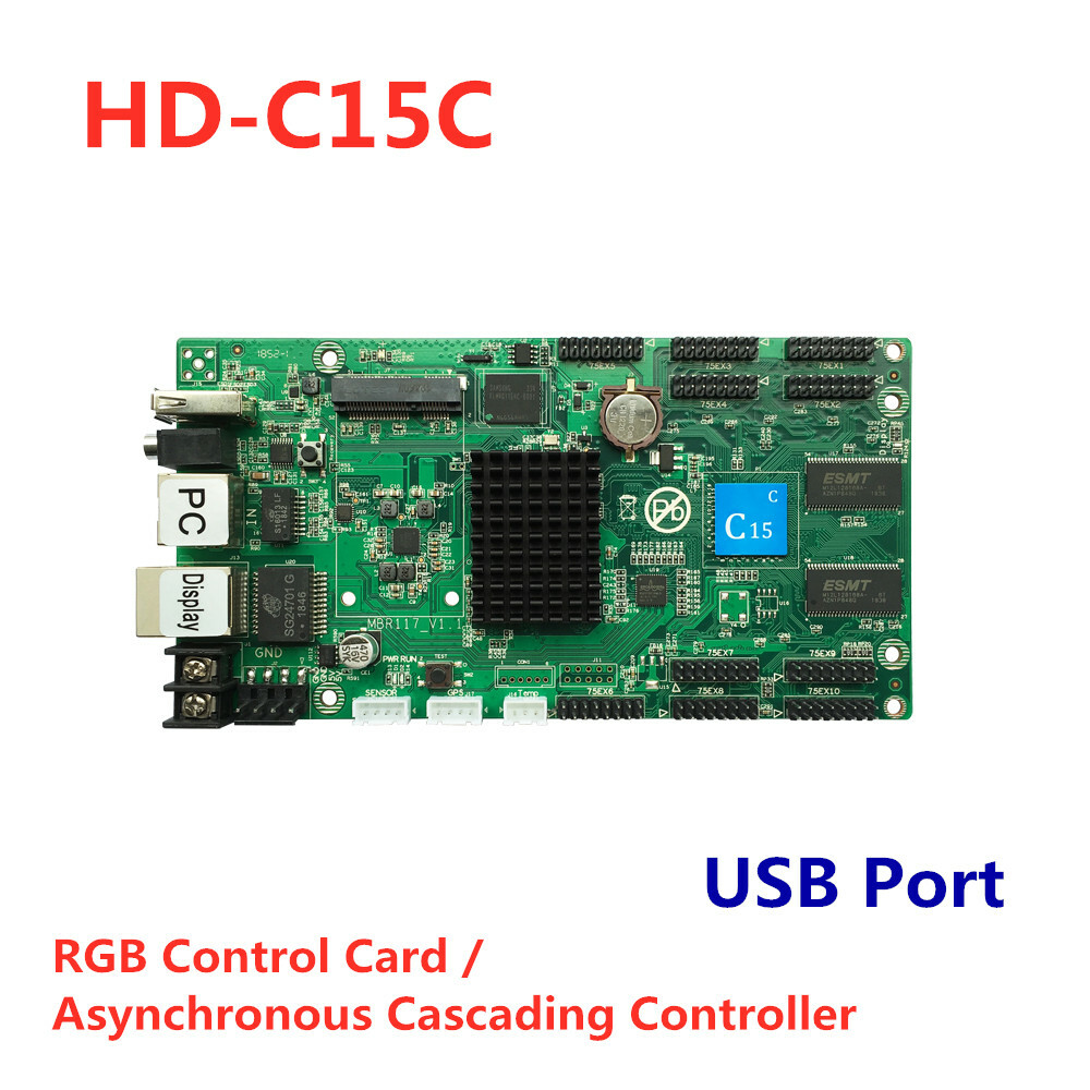 HD-C15C Full Color RGB Control Card / Asynchronous Cascading Controller USB Port