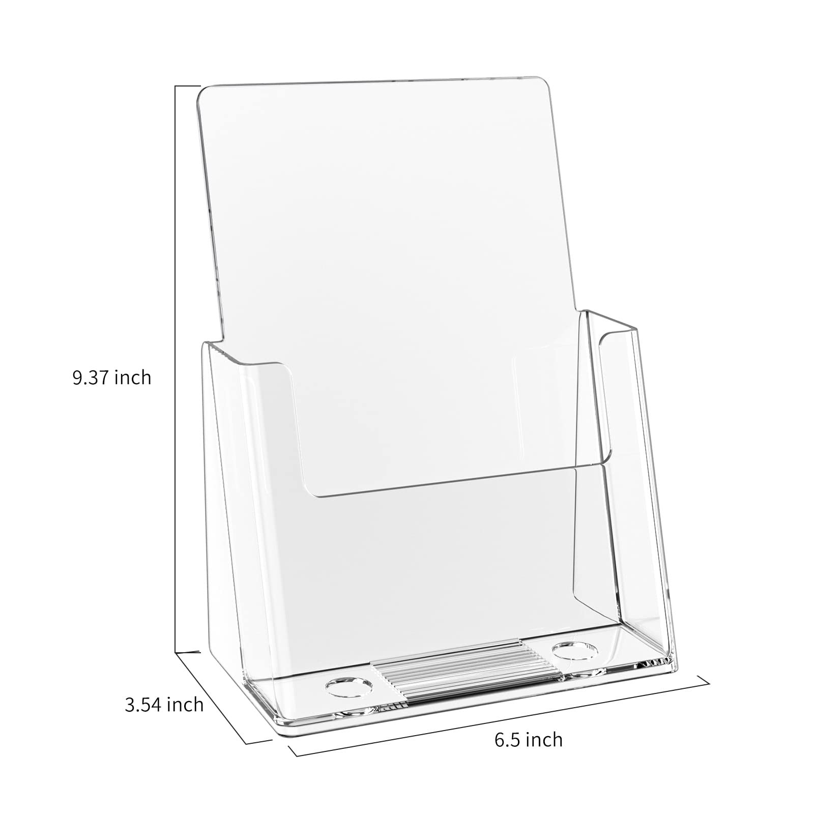 zavekia 2 Pack 6” x 9” Acrylic Brochure Holder,wide brochure leaflet clear
