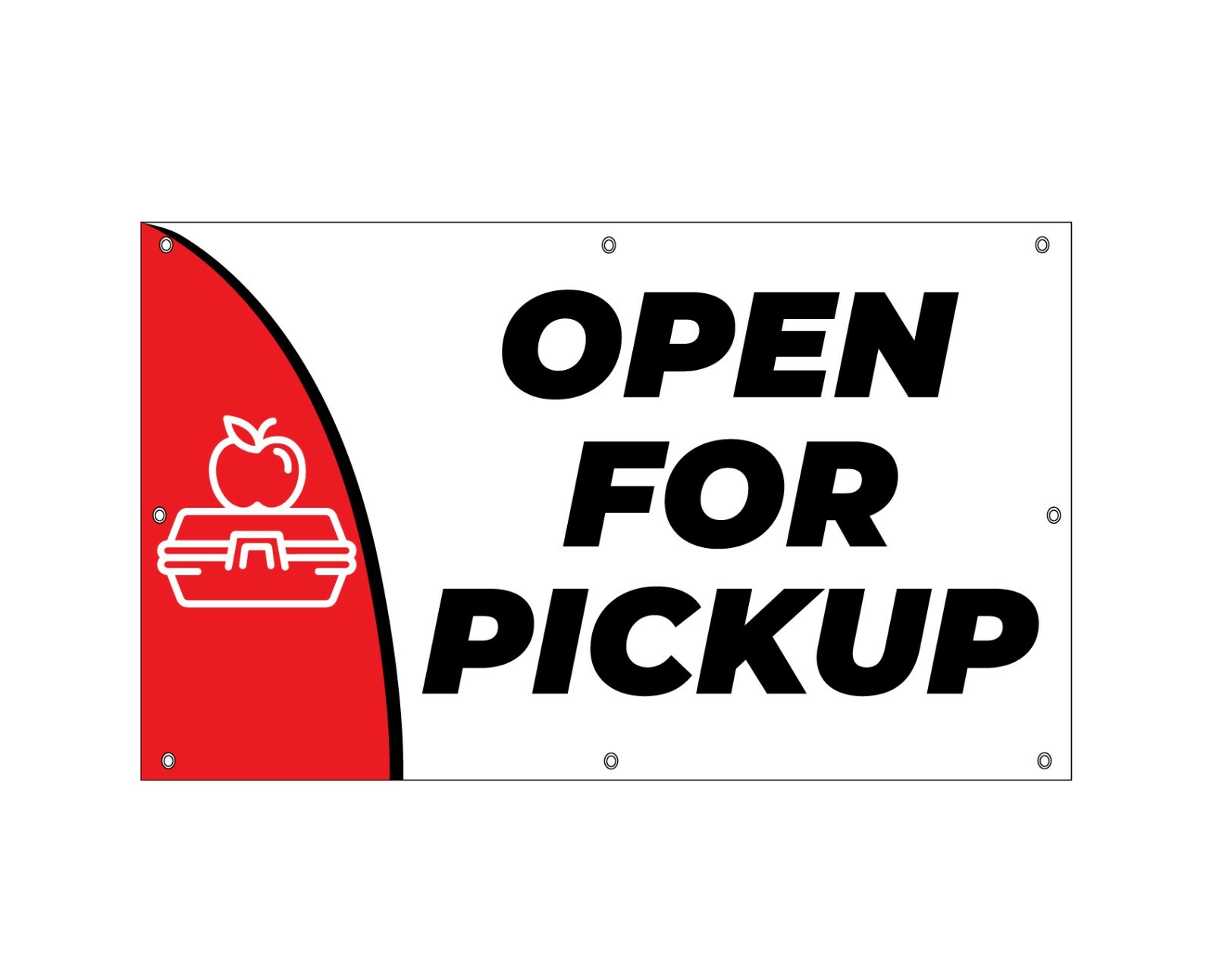 Open for Pick Up Vinyl Banner 3×5 Heavy Duty with Grommets Carryout Pickup Sign