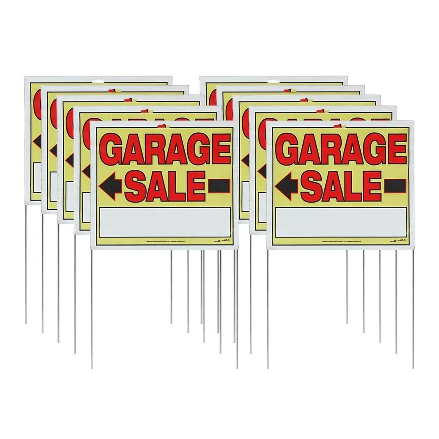 Sunburst Systems 3905 Garage Sale Sign, Assembled with metal U-Stake, Double …