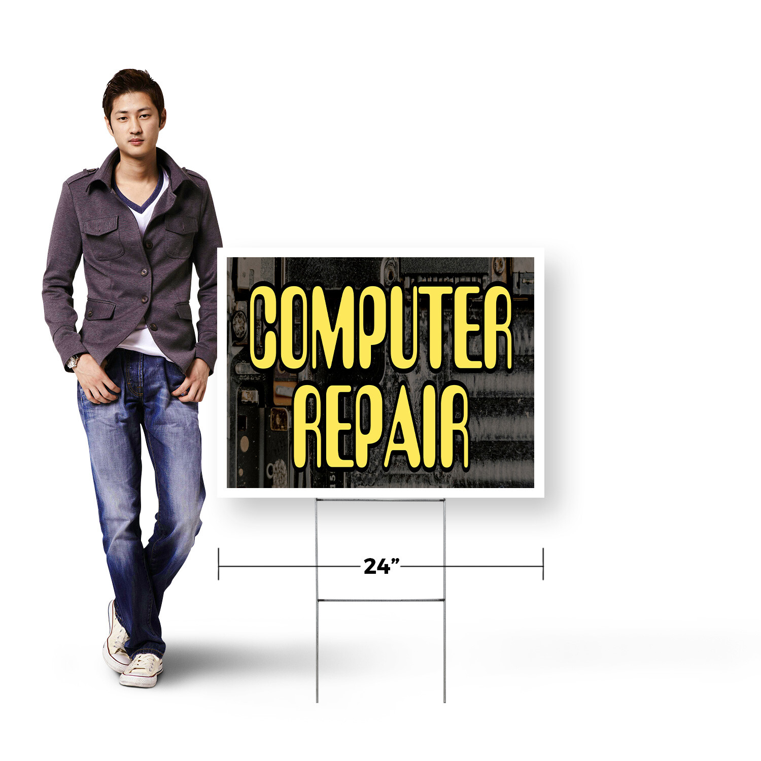 Computer Repair Yard Sign PC and Laptop Fixes, Virus Removal, Technical Services