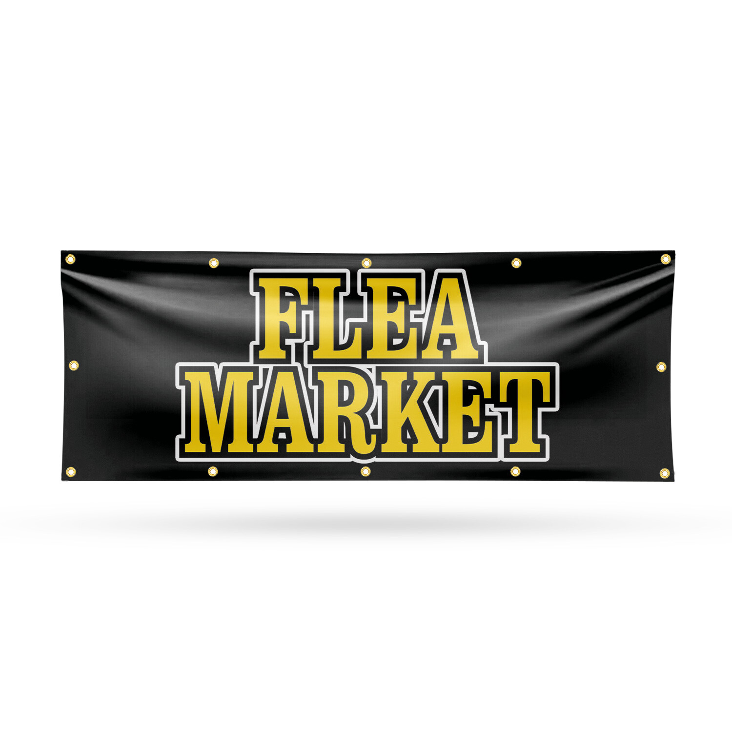Flea Market 13 oz Vinyl Banner Sign with Metal Grommets Heavy-Duty Single-Sided