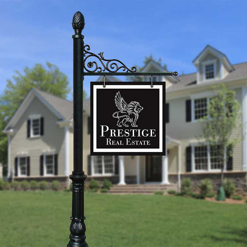 Real Estate Sign Post, REPST-003-BL, Qualarc, Prestige Real Estate Sign Post