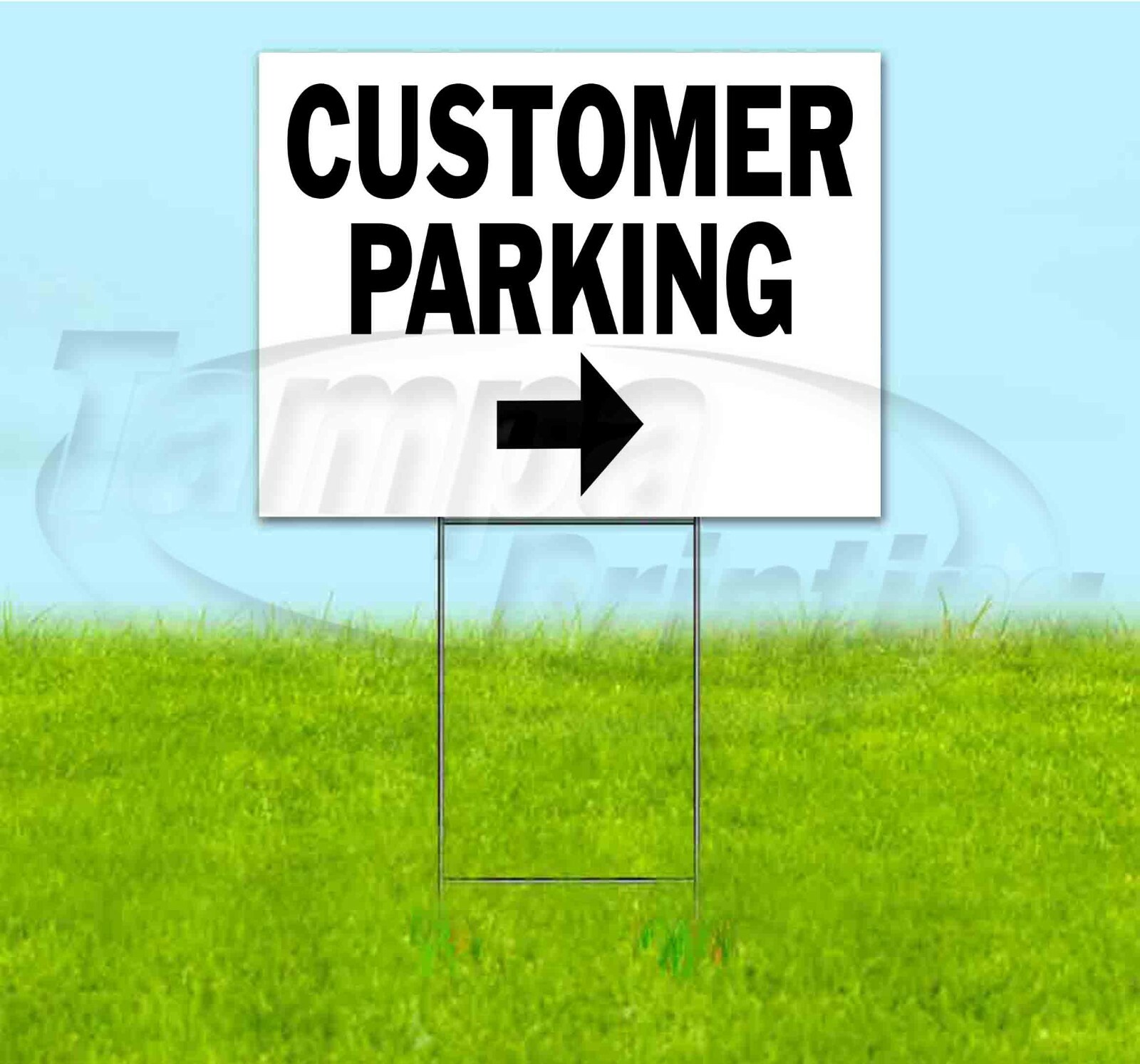 CUSTOMER PARKING ARROW 18×24 Yard Sign WITH STAKE Corrugated Bandit DIRECTIONAL