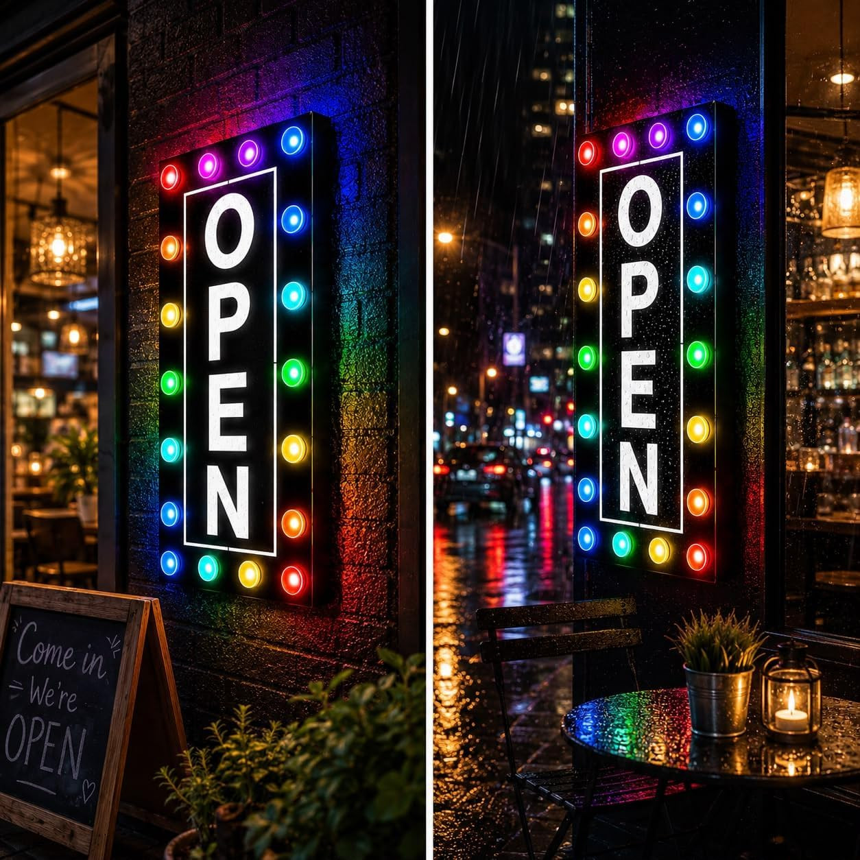 Large Outdoor Waterproof Open Sign LED, LED Open Signs for Business, Ultra