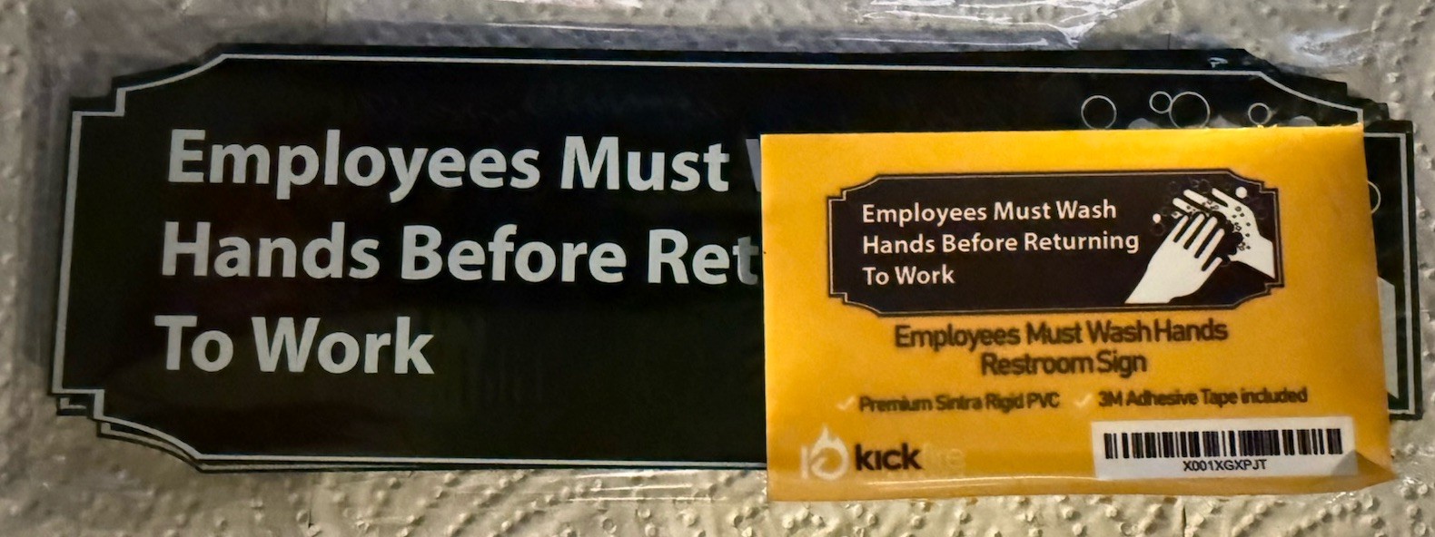 2 Employees Must Wash Hands Before Returning To Work 3″ x 9″ Lot Of 2 Signs