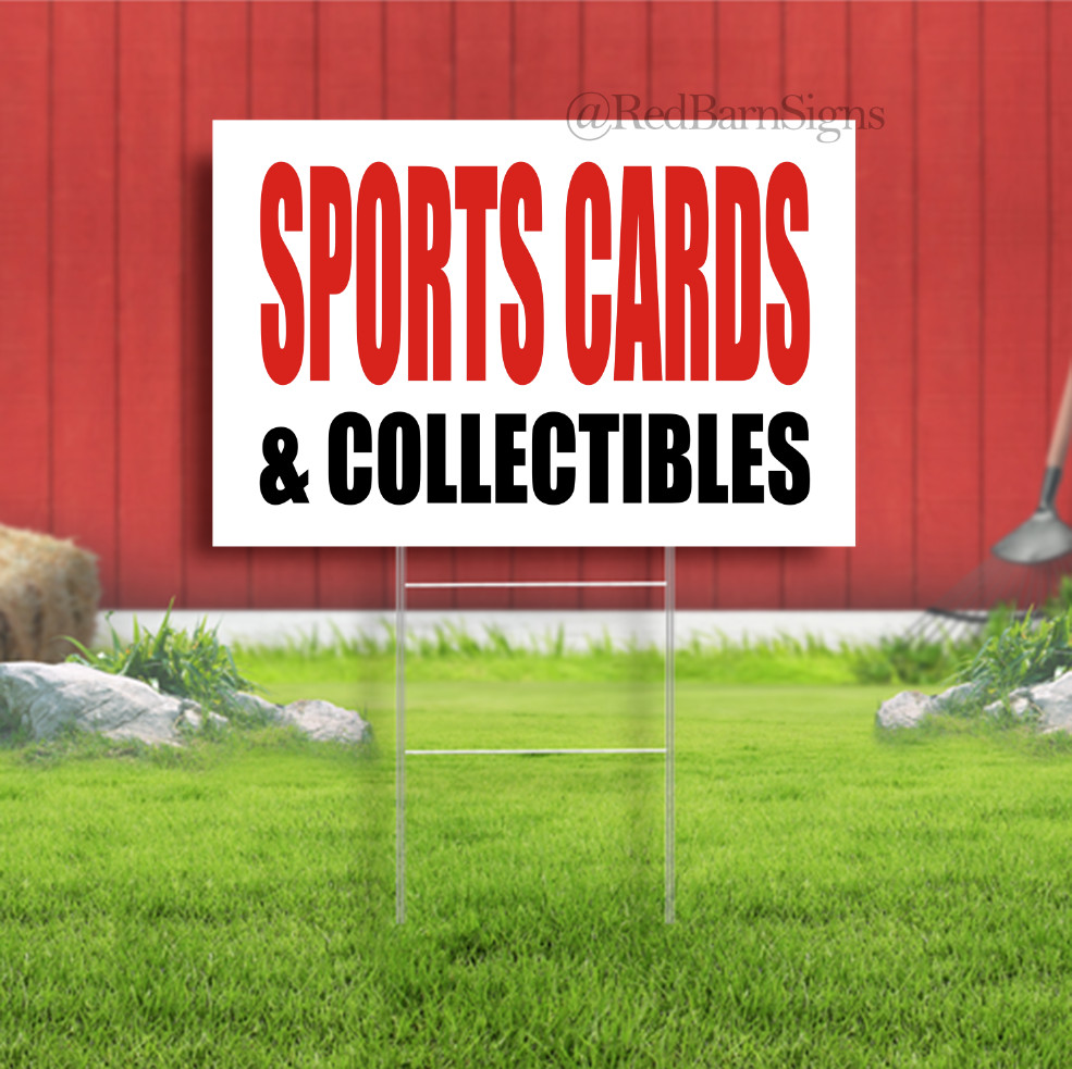 SPORTS CARDS & COLLECTIBLES Indoor Outdoor Yard Sign with metal stakes