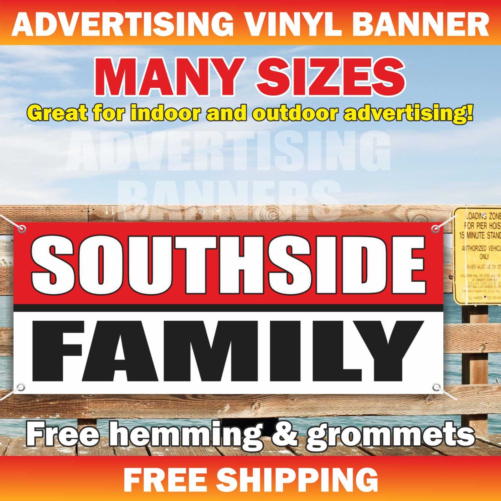 SOUTHSIDE FAMILY Advertising Banner Vinyl Mesh Sign Many Sizes